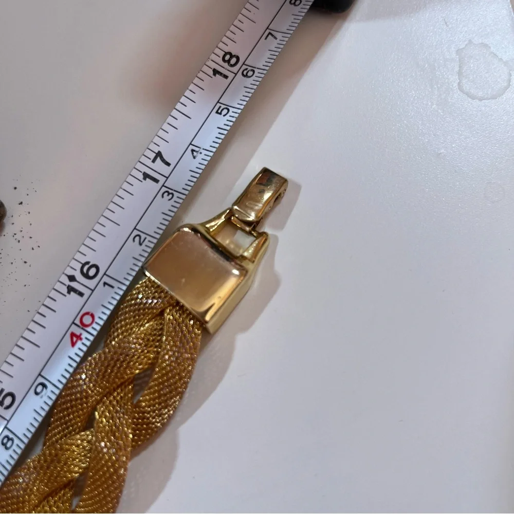 Vintage 80 90 Retro Thick Wide Mobwife Maximalism Gold Chocker Necklace - Picture 11 of 15